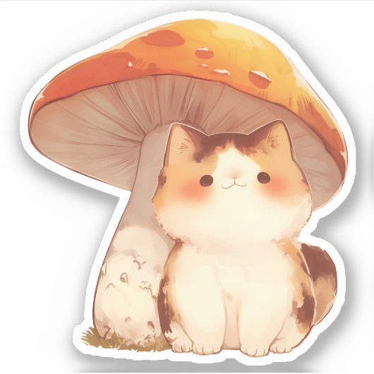 Sticker pour chat et champignon (Devant)