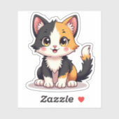 Sticker pour chat Kawaii Calico (Feuille)
