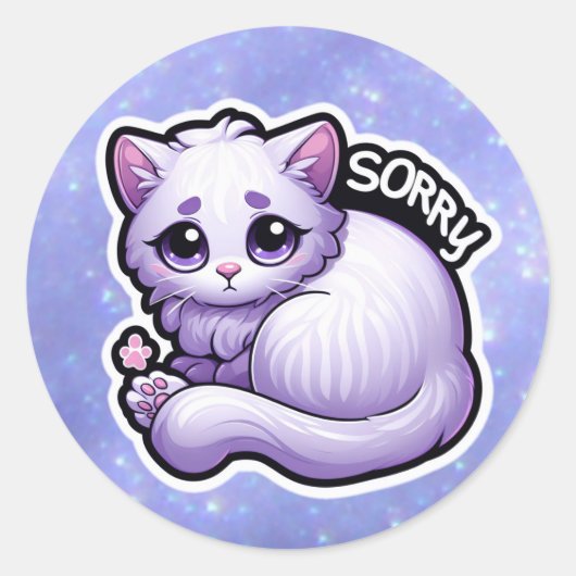 sticker pour chat mignon - désolé (Devant)