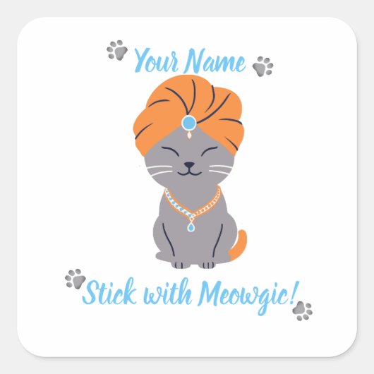 Sticker pour chat mignon personnalisé - Stick avec (Devant)