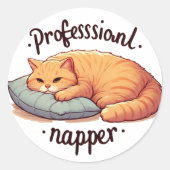 Sticker pour chat Napper Professionnel Chat Ginger (Devant)