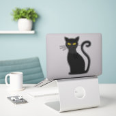 Sticker pour chat noir (Ordinateur portable sur le bureau)