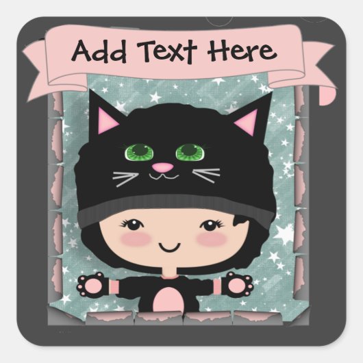 Sticker pour chat personnalisé (Devant)