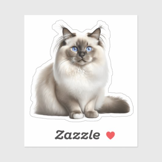 Sticker pour chat Ragdoll (Feuille)