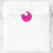 Sticker pour chat rose couché (Sac)