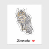 Sticker pour chat Tabby Wild (Feuille)