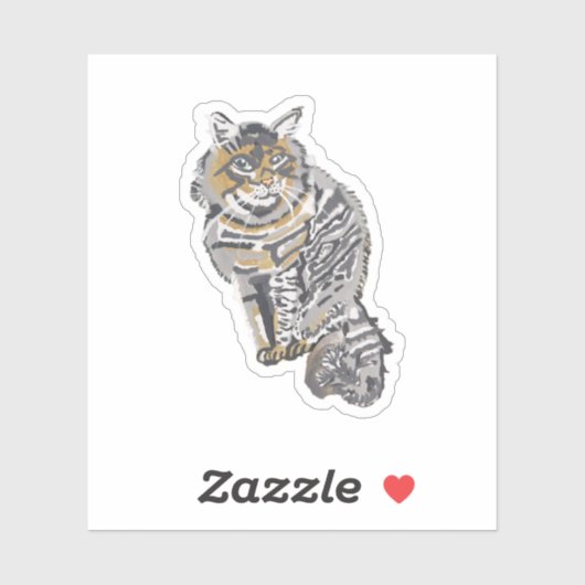 Sticker pour chat Tabby Wild (Feuille)