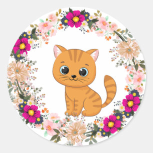 Sticker pour chats à fleurs