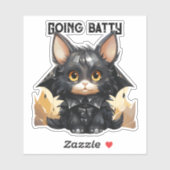 Sticker pour chats de chauve-souris - "Gogo Batty" (Feuille)