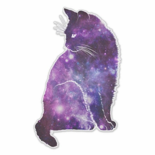 Sticker pour chats d'espace violet (Devant)
