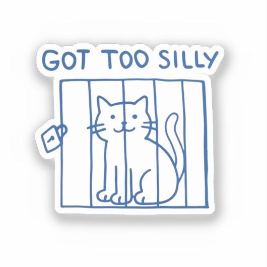 Sticker pour chats drôle - Ai Trop Silencieux Jail (Recto)