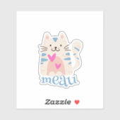Sticker pour chats Meau I Love (Feuille)
