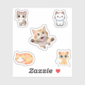 Sticker pour chats mignons (Feuille)
