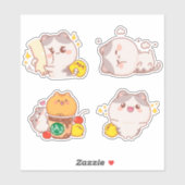 Sticker pour chats mignons (Feuille)
