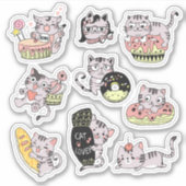 Sticker pour chats mignons (Devant)