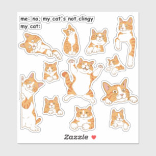 Sticker pour chats orange à colonnette amusante