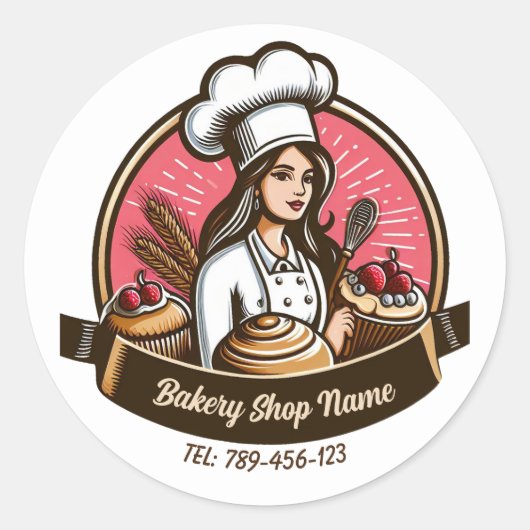 Sticker pour chef pâtissier - Magasin de boulanger (Devant)