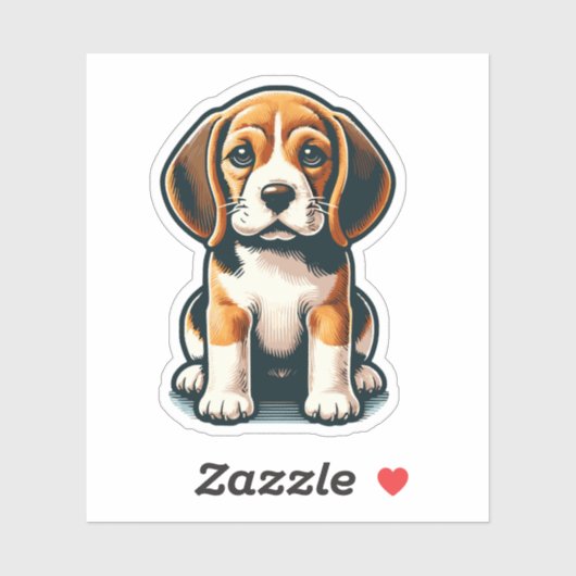 Sticker pour chien beagle (Feuille)