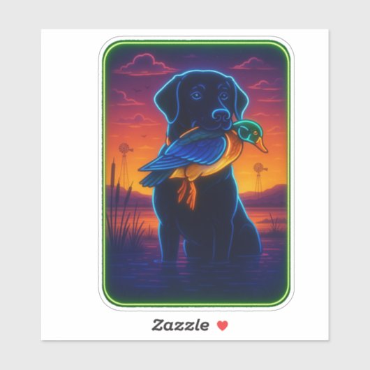 Sticker pour chien de chasse néon (Feuille)