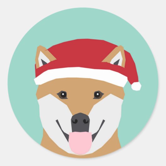 Sticker pour chien de Noël - Shiba Inu Noël (Devant)