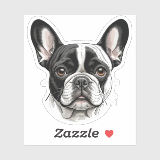 Sticker pour chien de taureau français mignon - Am (Feuille)