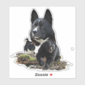 Sticker pour chien d'ours Karelian (Feuille)