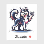 Sticker pour chien Husky (Feuille)