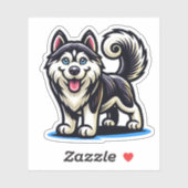 Sticker pour chien Husky (Feuille)