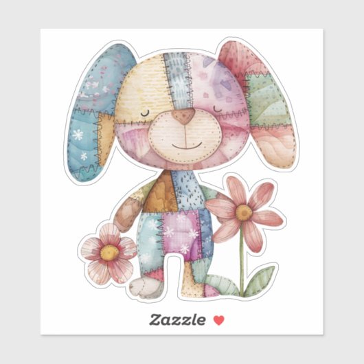 Sticker pour chien mignon Patchwork (Feuille)