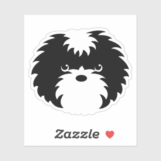 Sticker pour chien Sammy noir et blanc (Feuille)