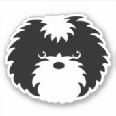 Sticker pour chien Sammy noir et blanc (Devant)