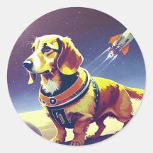 Sticker pour chien spatial