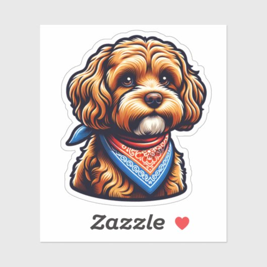 Sticker pour chien vinyle Cavapoo (Feuille)