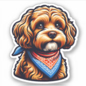 Sticker pour chien vinyle Cavapoo (Devant)