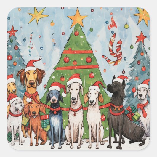 Sticker pour chiens de Noël et de Noël (Devant)