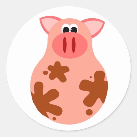 Sticker pour cochon amusant (Devant)
