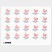 Sticker pour cochon Ballerina Carton mignon (Feuille)