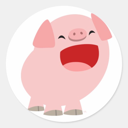Sticker pour cochon chantant un joli dessin (Devant)