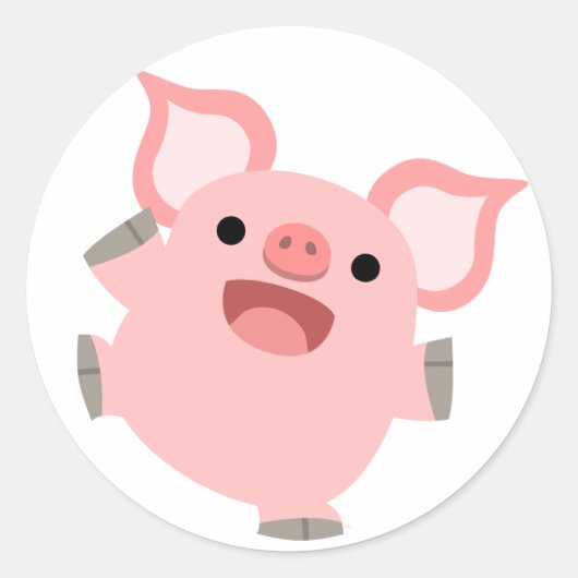 Sticker pour cochon joyeux (Devant)