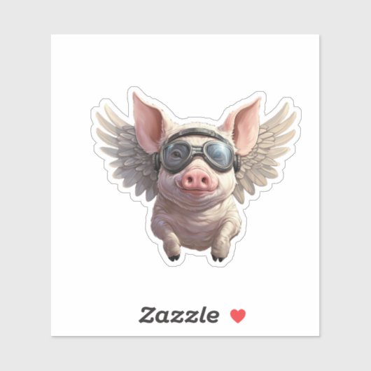 Sticker pour cochon volant (Feuille)