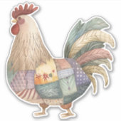 Sticker pour coq en Patchwork (Devant)