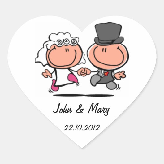 Sticker pour couple de mariages mariés (Devant)