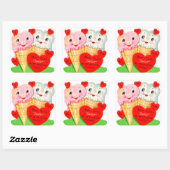 sticker pour crème glacée Retro Vintage Valentine (Feuille)