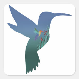 Sticker pour découpe de colibri récursif