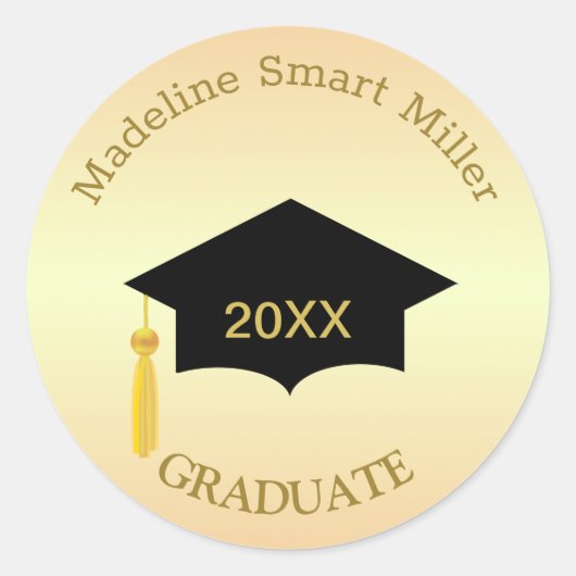 Sticker pour diplômé des nuances Brown d'or (Devant)