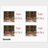 STICKER POUR DIRE **MERCI NOËL** "STYLE ITALIEN" (Feuille)