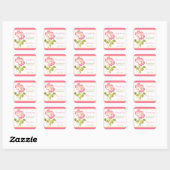 Sticker pour douche nuptiale rose, vert, jaune, pi (Feuille)