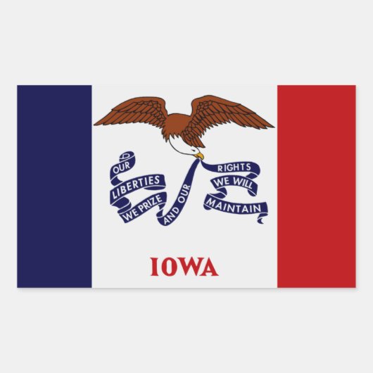 Sticker pour drapeau de l'État de l'Iowa (Devant)