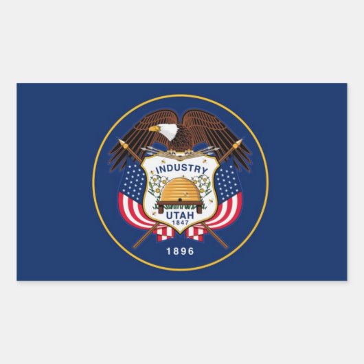 Sticker pour drapeau de l'État de l'Utah (Devant)