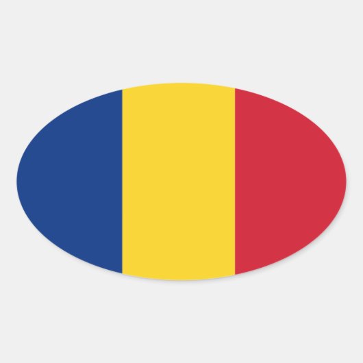 Sticker pour drapeau ovale România autocolant (Devant)